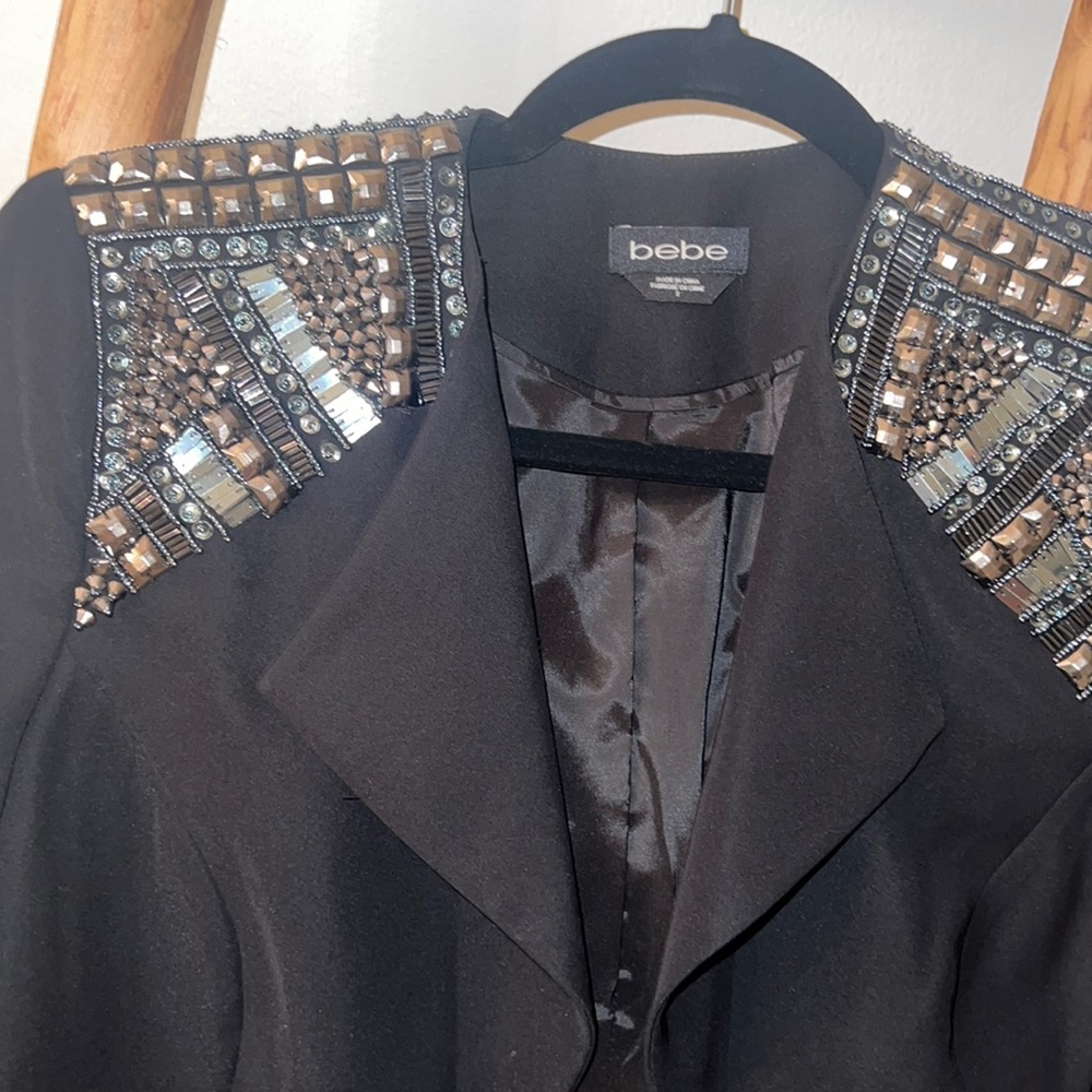 Bebe black embellished blazer